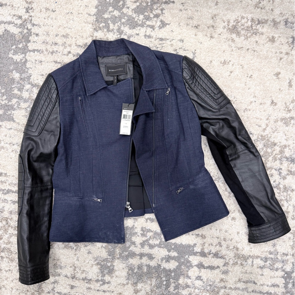 BCBGMaxAzria Midnight Blue Jacket with Black Accents